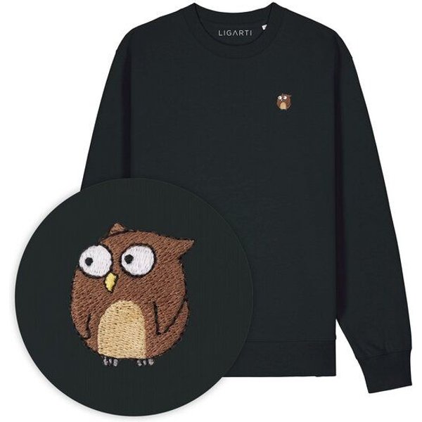 Bestickter Pullover – Eugen die Eule – LIGARTI Tiermanufaktur
