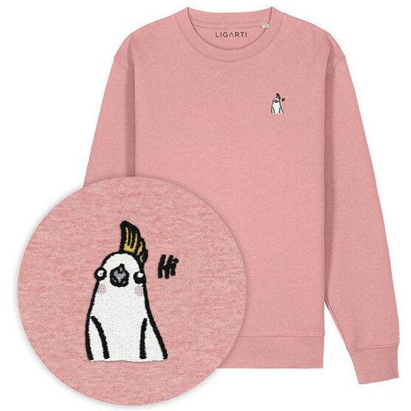 Bestickter Pullover – Heidi der Nymphensittich – LIGARTI Tiermanufaktur