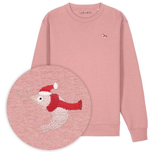 Bestickter Pullover – Jean-Luc die Weihnachtsgarnele – LIGARTI Tiermanufaktur