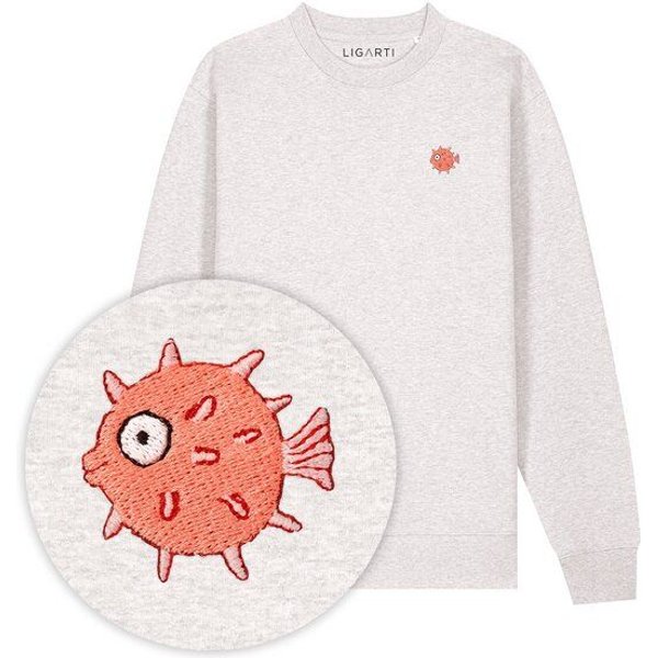 Bestickter Pullover – Kurt der Kugelfisch – LIGARTI Tiermanufaktur
