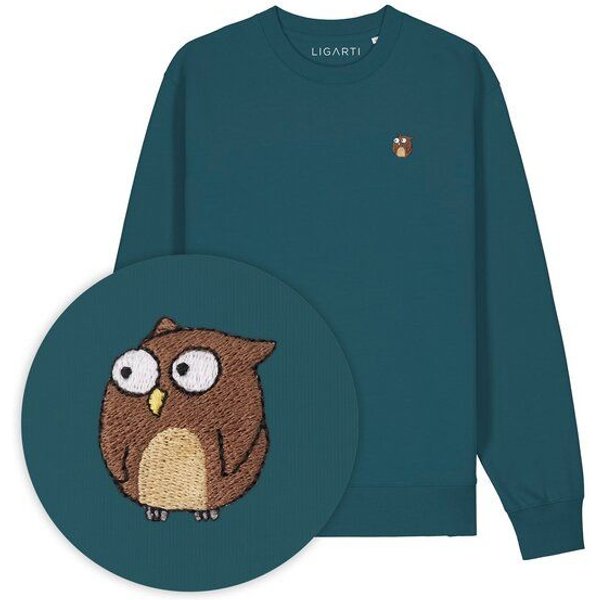 Bestickter Pullover – Eugen die Eule – LIGARTI Tiermanufaktur