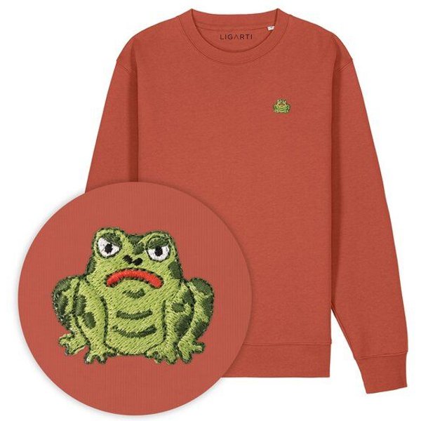 Bestickter Pullover – Gretel die Kröte – LIGARTI Tiermanufaktur
