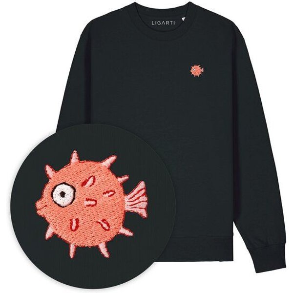 Bestickter Pullover – Kurt der Kugelfisch – LIGARTI Tiermanufaktur