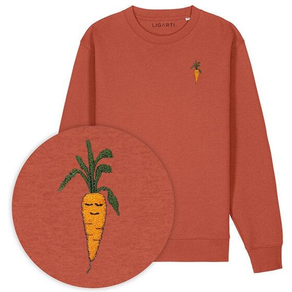 Bestickter Pullover – Karotte – LIGARTI Tiermanufaktur