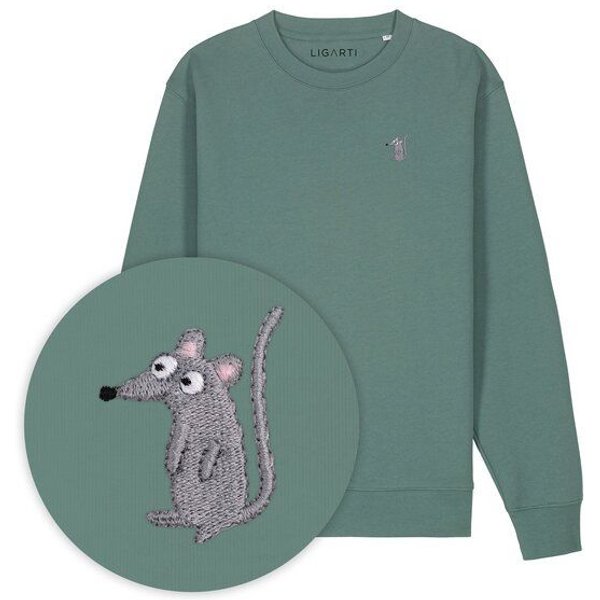 Bestickter Pullover – Murat die Maus – LIGARTI Tiermanufaktur