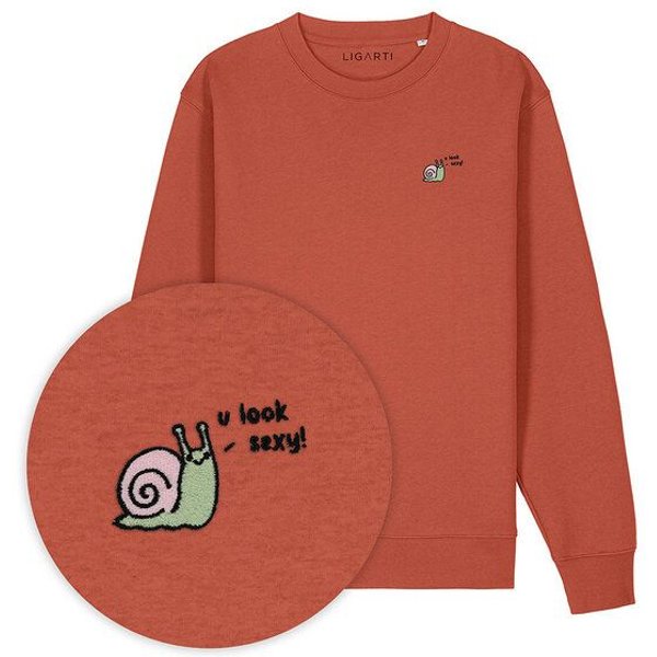 Bestickter Pullover – Schnexy die Schnecke – LIGARTI Tiermanufaktur