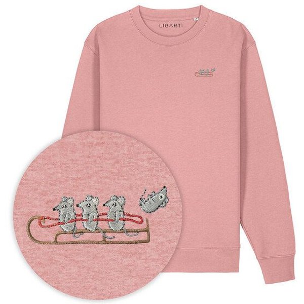 Bestickter Pullover – Mausflug – LIGARTI Tiermanufaktur