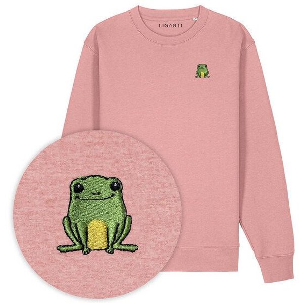 Bestickter Pullover – Nils der Frosch – LIGARTI Tiermanufaktur