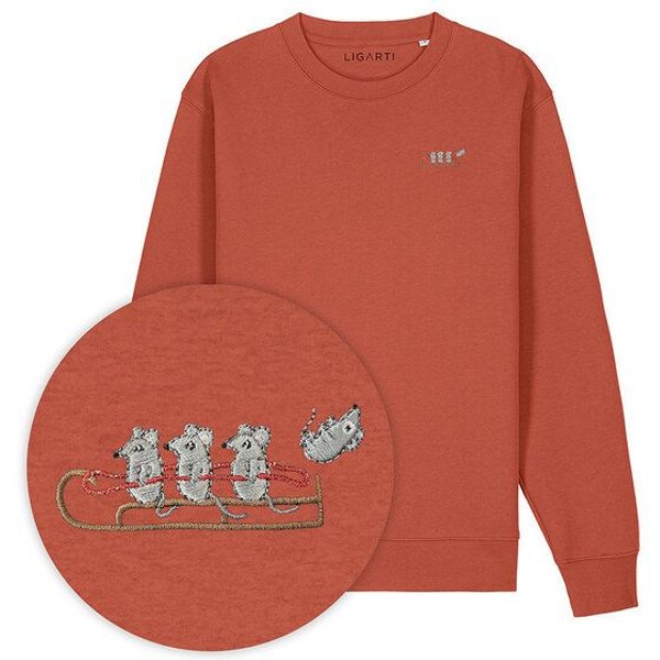 Bestickter Pullover – Mausflug – LIGARTI Tiermanufaktur