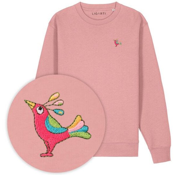 Bestickter Pullover – Patrischa der Paradiesvogel – LIGARTI Tiermanufaktur