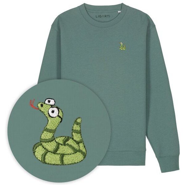 Bestickter Pullover – Schorsch die Schlange – LIGARTI Tiermanufaktur
