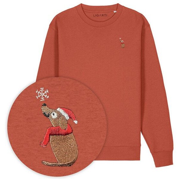 Bestickter Pullover – Thomas der Weihnachtshund – LIGARTI Tiermanufaktur
