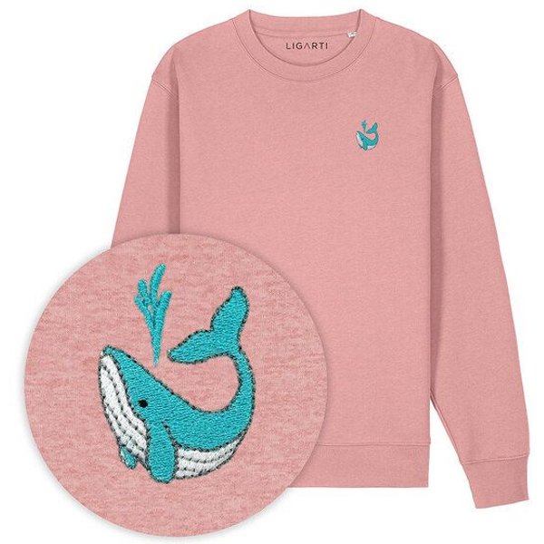 Bestickter Pullover – Walter der Wal – LIGARTI Tiermanufaktur
