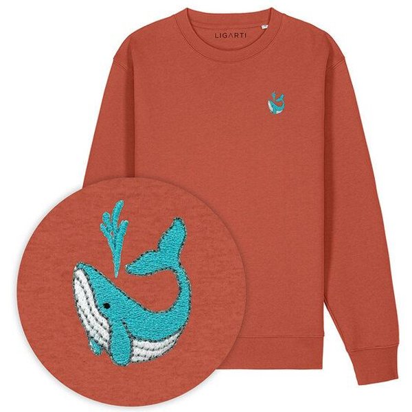 Bestickter Pullover – Walter der Wal – LIGARTI Tiermanufaktur