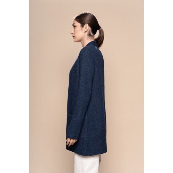 Pukara Alpaka-Cardigan in Navy Blue & Beige