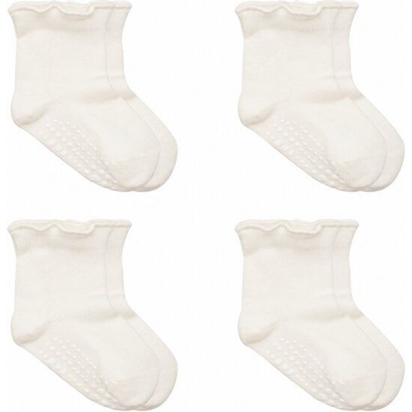 bistyle Baby Socken mit Rüschenbündchen | Bio-Baumwolle | Nahtlose Zehen |4er Pack