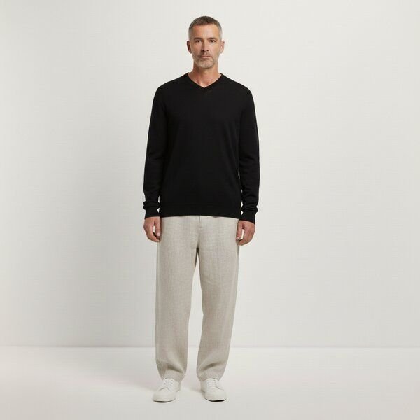 YTWOO Herrenpullover mit V-Ausschnitt