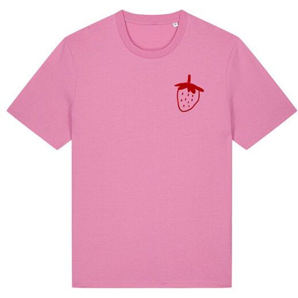 päfjes Erdbeere/ Strawberry T-Shirt | Fair Wear Männer Unisex Bio T-Shirt Baumwolle Siebdruck
