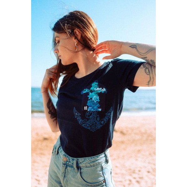 FÄDD Damen T-Shirt Rundhals aus Bio-Baumwolle "ANKERBLUME BT"