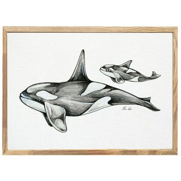 Kunstdruck »Orcas« von LIGARTI | A4, A3 oder A2 | Wandbild | Poster | Kunst
