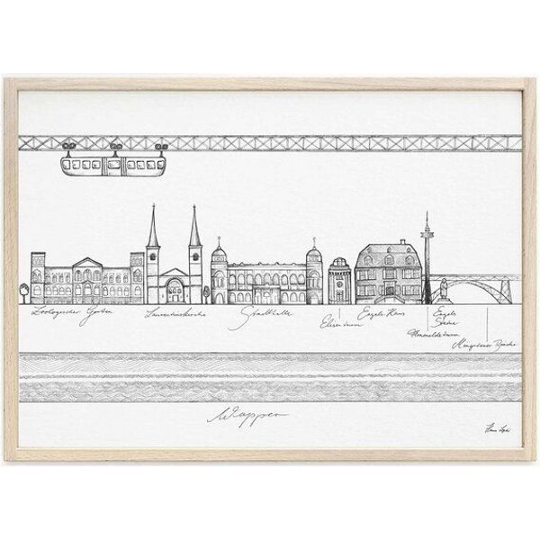 Kunstdruck »Wuppertal Nostalgie« von LIGARTI | A4, A3 oder A2 | Wandbild | Poster | Kunst