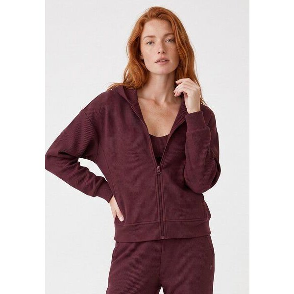 ORGANICATION JENNIFER | Waffel-Hoodiejacke aus Bio-Baumwolle & recyceltem Polyester