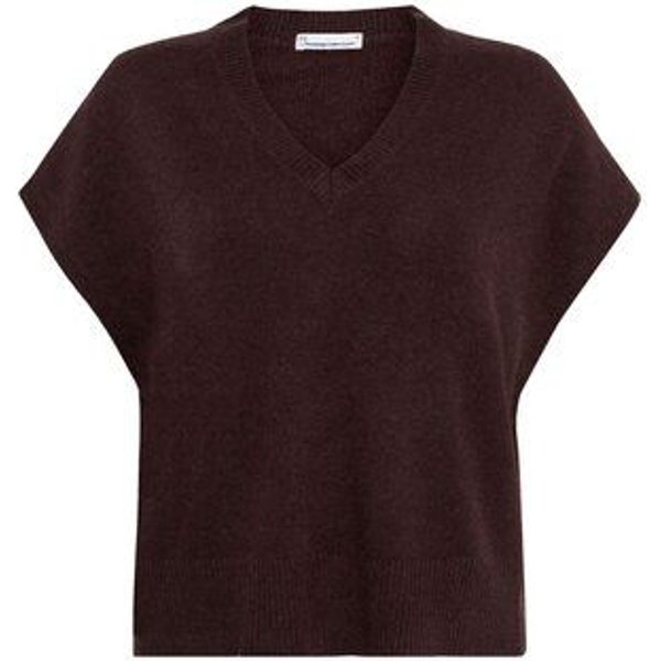 KnowledgeCotton Apparel Lockerer Strick-Pullunder mit V-Ausschnitt aus Bio-Lammwolle