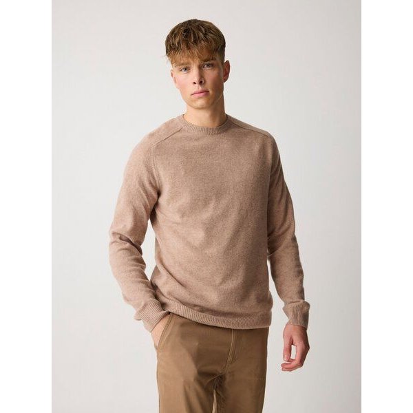 KnowledgeCotton Apparel Strickpullover mit Rundhalsausschnitt aus Lammwolle