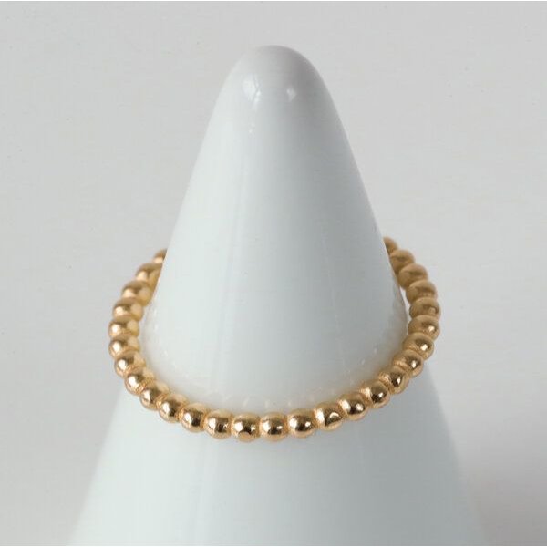 BELLYBIRD Jewellery Ring - PERLDRAHT RING, feiner Kugelring, 925 Silber/ vergoldet