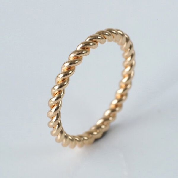 BELLYBIRD Jewellery Ring - SPIRALRING, gedrehter Silberring/ vergoldet
