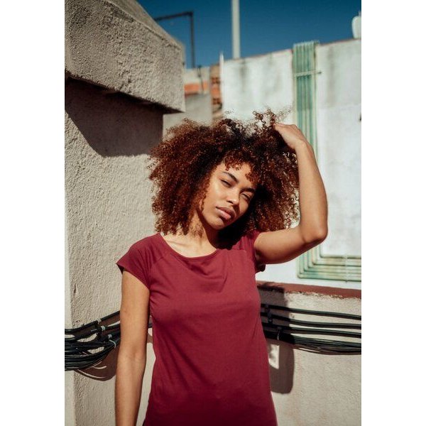 ThokkThokk Damen Cap Sleeve T-Shirt TT01 unifarben aus Bio-Baumwolle