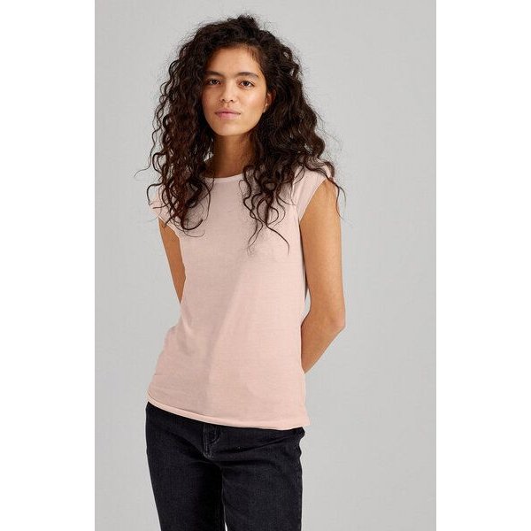 ThokkThokk Damen Cap Sleeve T-Shirt TT01 unifarben aus Bio-Baumwolle