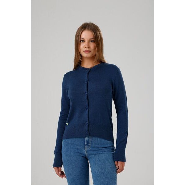 GORG Damen Strickjacke mit Rundhalsausschnitt
