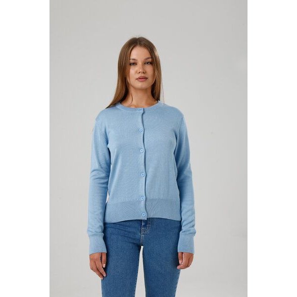 GORG Damen Strickjacke mit Rundhalsausschnitt