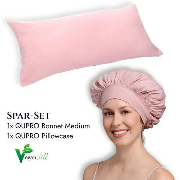 QUPRO Bonnet & Pillowcase Set – glatter als Seide