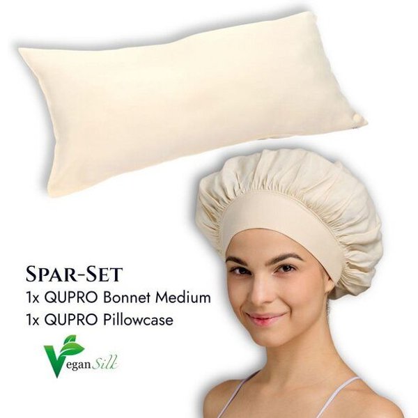 QUPRO Bonnet & Pillowcase Set – glatter als Seide