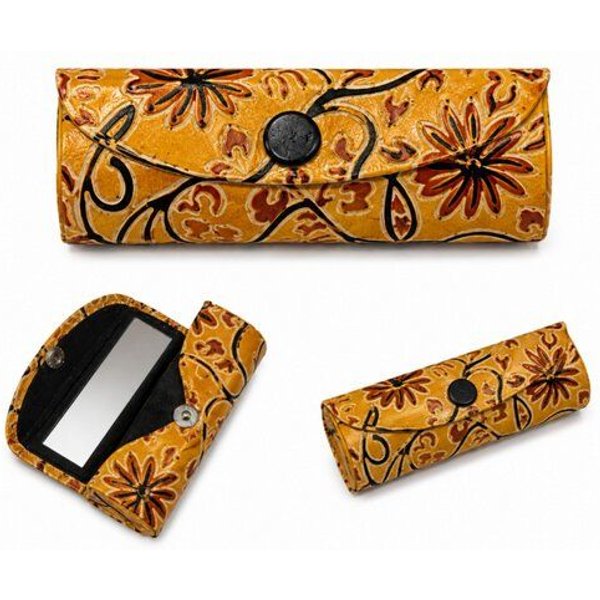 Janselo Sunflower Bloom Design Leder-Lippenstift-Etui