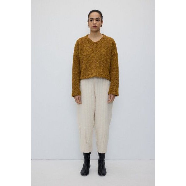Rita Row Zweifarbiger Strickpullover DELIA mit V-Ausschnitt
