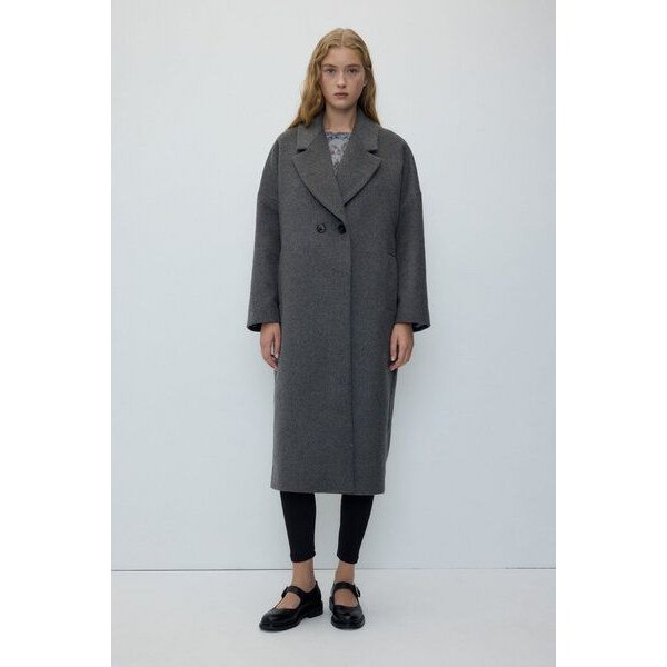 Rita Row Zweireihiger Wollmantel CEDAR mit Karo