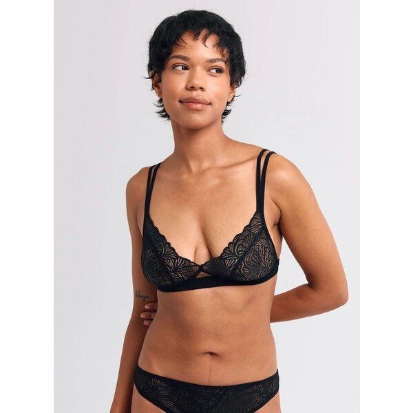 erlich textil Fluid Lace bügelloser Cut-Out Bralette mit Spitze, made in Europe