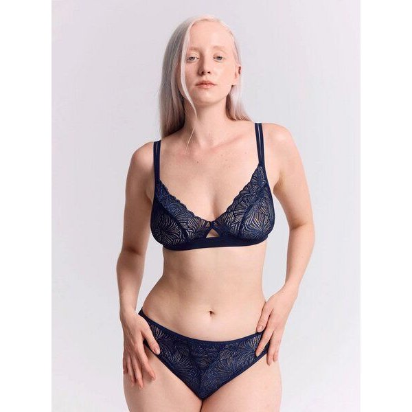erlich textil Fluid Lace bügelloser Cut-Out Bralette mit Spitze, made in Europe