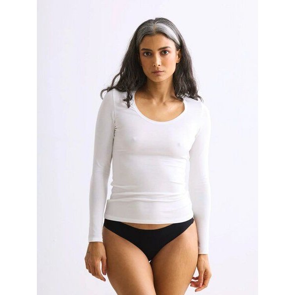 erlich textil Light Touch tiefausgeschnittenes Langarmshirt mit weichem Lyocell, made in Europe