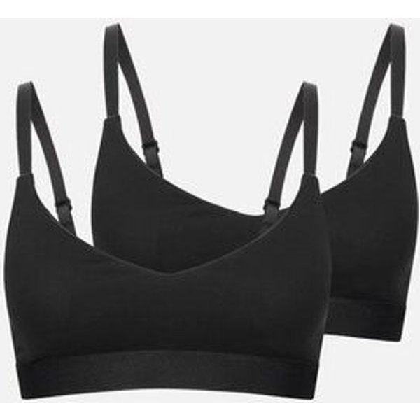 erlich textil Casual Cotton Bralette im 2er Pack mit herausnehmbaren Pads und 94% Baumwolle (aus kontrolliert biologischem Anbau), made in Europe