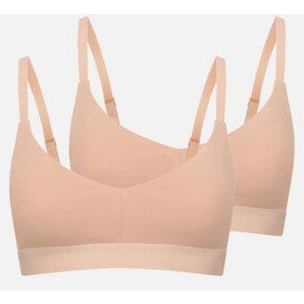 erlich textil Casual Cotton Bralette im 2er Pack mit herausnehmbaren Pads und 94% Baumwolle (aus kontrolliert biologischem Anbau), made in Europe