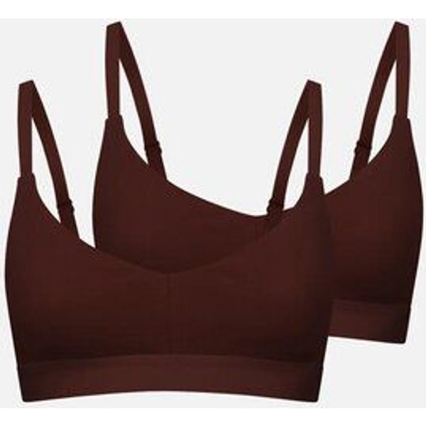 erlich textil Casual Cotton Bralette im 2er Pack mit herausnehmbaren Pads und 94% Baumwolle (aus kontrolliert biologischem Anbau), made in Europe