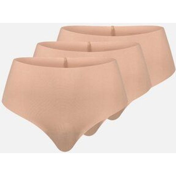 erlich textil Casual Cotton High Waist Brazil String im 3er Pack mit 94% Baumwolle (aus kontrolliert biologischem Anbau), made in Europe