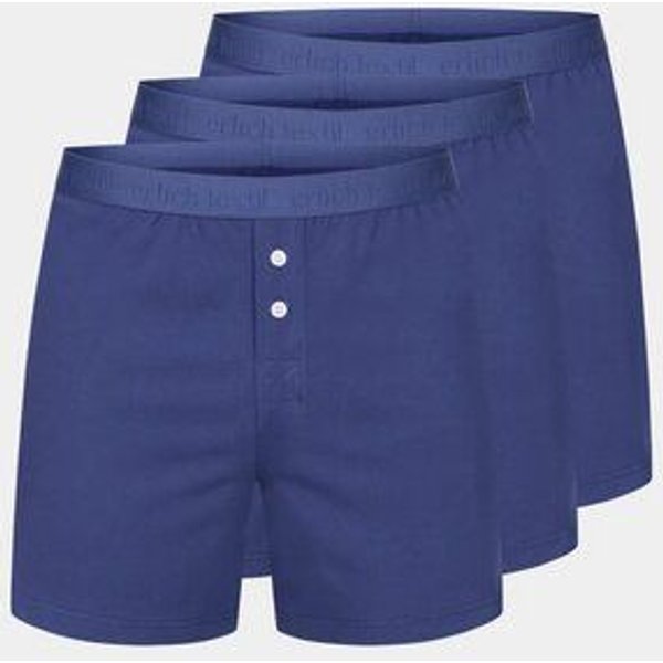 erlich textil Casual Cotton Boxers im 3er Pack, weite Boxershorts mit 95% Baumwolle (aus kontrolliert biologischem Anbau), made in Europe