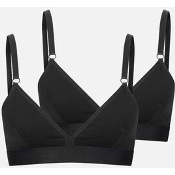 erlich textil Casual Cotton Triangel Bralette im 2er Pack mit 94% Baumwolle (aus kontrolliert biologischem Anbau), made in Europe