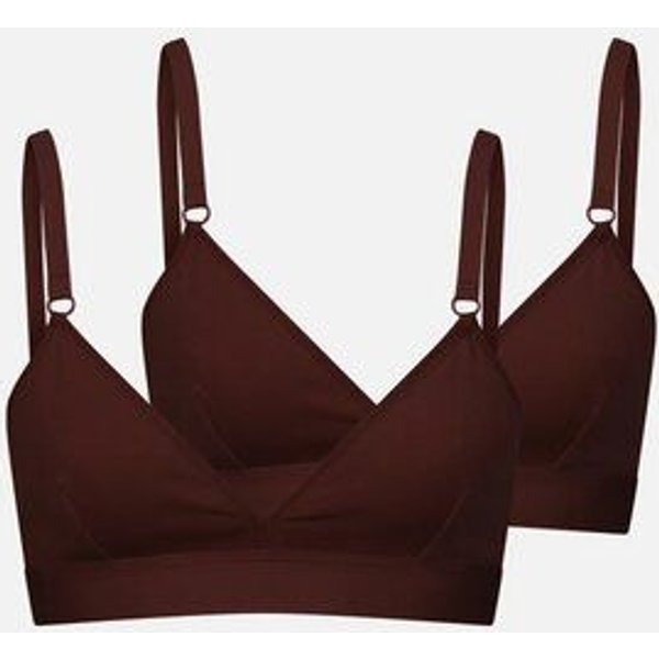 erlich textil Casual Cotton Triangel Bralette im 2er Pack mit 94% Baumwolle (aus kontrolliert biologischem Anbau), made in Europe