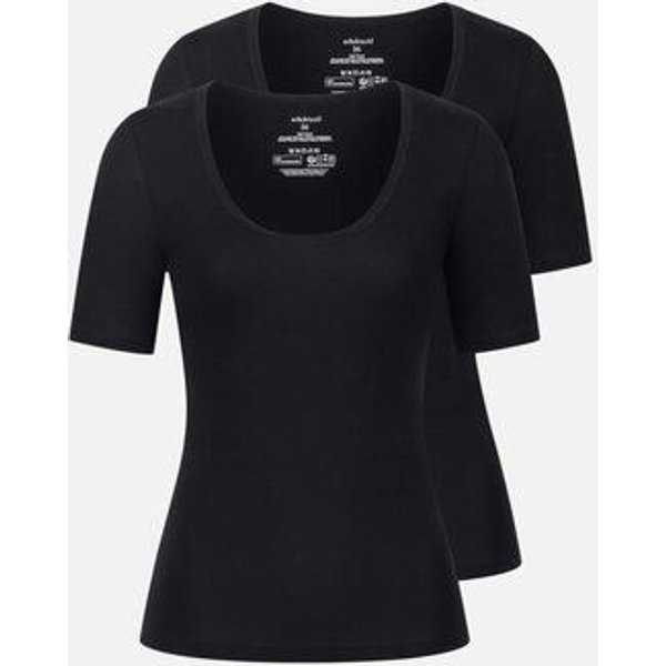 erlich textil Light Touch tiefausgeschnittenes T-shirt im 2er Pack mit weichem Lyocell, made in Europe